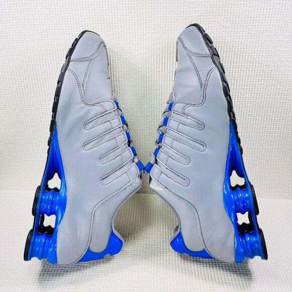 Nike Shox Sneakers 378341-014 Grey Racer Blue Men’s 12 US Athletic Shoes - Picture 6 of 12
